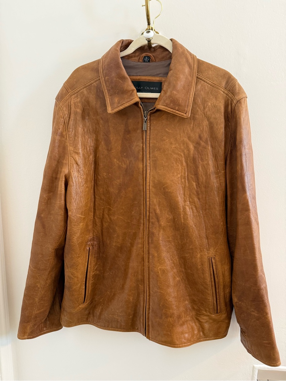 Vintage Men's Reilly Olmes Brown Cognac Leather Jacket